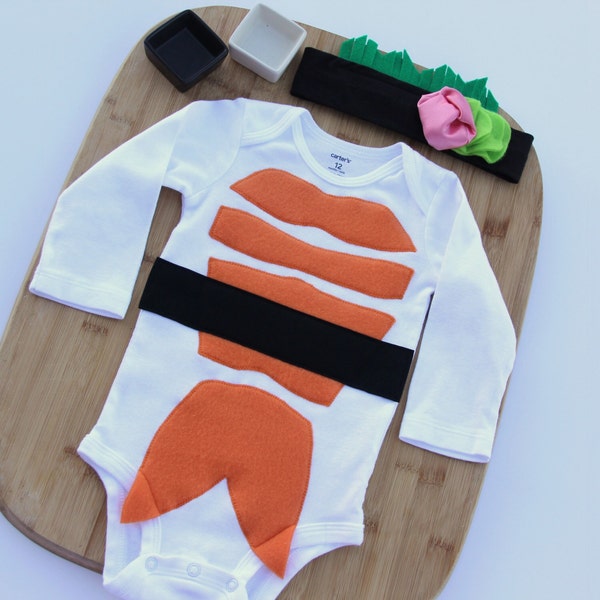 Newborn Ready to Ship Sushi Costume, Sushi Baby Halloween Costume and Headband, Baby Halloween Costume, Newborn Costume