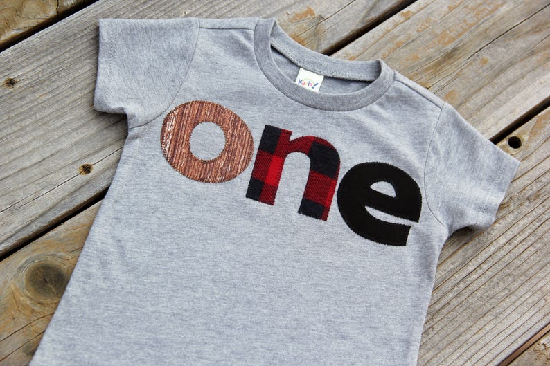 First Birthday Shirt Buffalo Check Shirt One Shirt Lumberjack Birthday Shirt Woodland Birthday Shirt