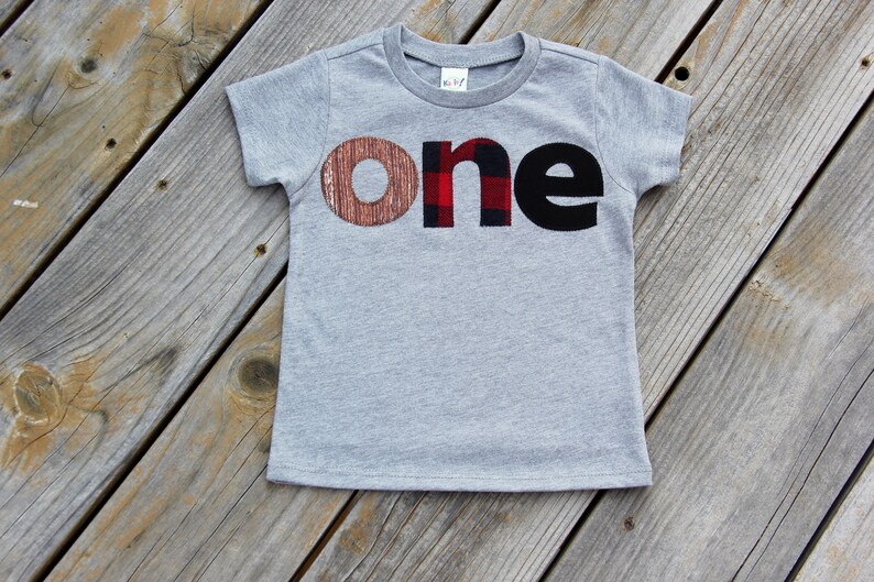 First Birthday Shirt Buffalo Check Shirt One Shirt Lumberjack Birthday Shirt Woodland Birthday Shirt