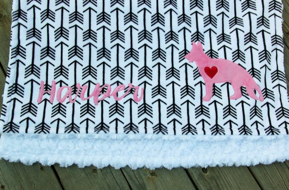 Monogrammed German Shepherd Baby Blanket German Shepherd Etsy