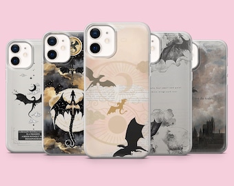 Funda para teléfono Fourth Wing Dragon Rider para iPhone 17 16 15 14 13 Samsung S26Ultra S25 S24 S23FE A56 A17 A16 Pixel 10a 9Pro gris