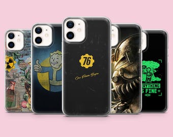 Funda para teléfono con diseño de videojuego Fallout para iPhone 17, 16 Pro, 15, 14, 13, 12, Samsung S26, S25, S24, S23, A16, A56, A57, Pixel 10 Pro verde