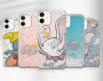 Funda vintage de Dumbo para teléfono, estilo retro Disney, compatible con iPhone 17, 16 Pro, 15, 14, 13, 12, Samsung S26, S25, S24, S23, A16, A56, A57 y Pixel 10 Pro.
