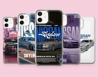 Funda para teléfono Nissan Skyline GTR R34 para iPhone 17, 17 Pro, 16, 15, 14, 13, 12, Samsung S26, S25, S24, S23, A16 Pixel 10A, 10 Pro, 9A