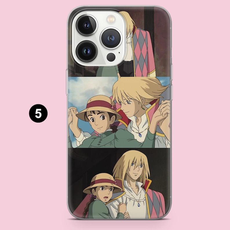 May include: Clear phone case featuring a colorful anime-style illustration. The design showcases multiple panels with characters in various scenes. The case has a glossy finish and is designed to fit a smartphone.