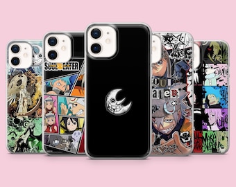 Capa estética de anime Soul Eater para iPhone 17, 16 Pro, 15, 14, 13, 12, Samsung S26, S25, S24, S23, A16, A56, A57, Pixel 10 Pro.