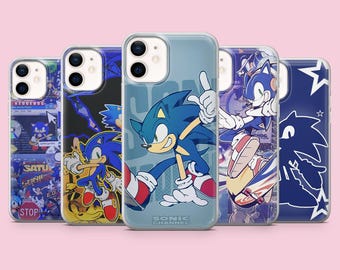 Sonic the Hedgehog phone Case Sega cover for iPhone 17, 16Pro, 15, 14, 13, 12, Samsung S26, S25, S24, S23, A16, A56, A57, Pixel 10Pro blue