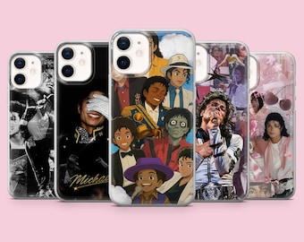 Funda para teléfono Michael Jackson estilo anime MJ para iPhone 17, 16 Pro, 15, 14, 13, 12, Samsung S26, S25, S24, S23, A16, A56, A57, Pixel 10 Pro, color negro.
