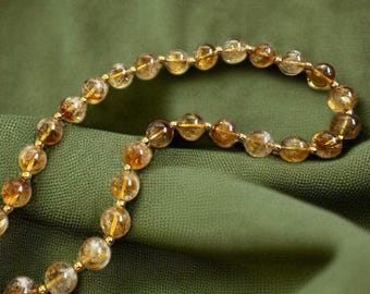 Citrine Necklace Yellow Gemstone November Birthstone Necklace Gift Her