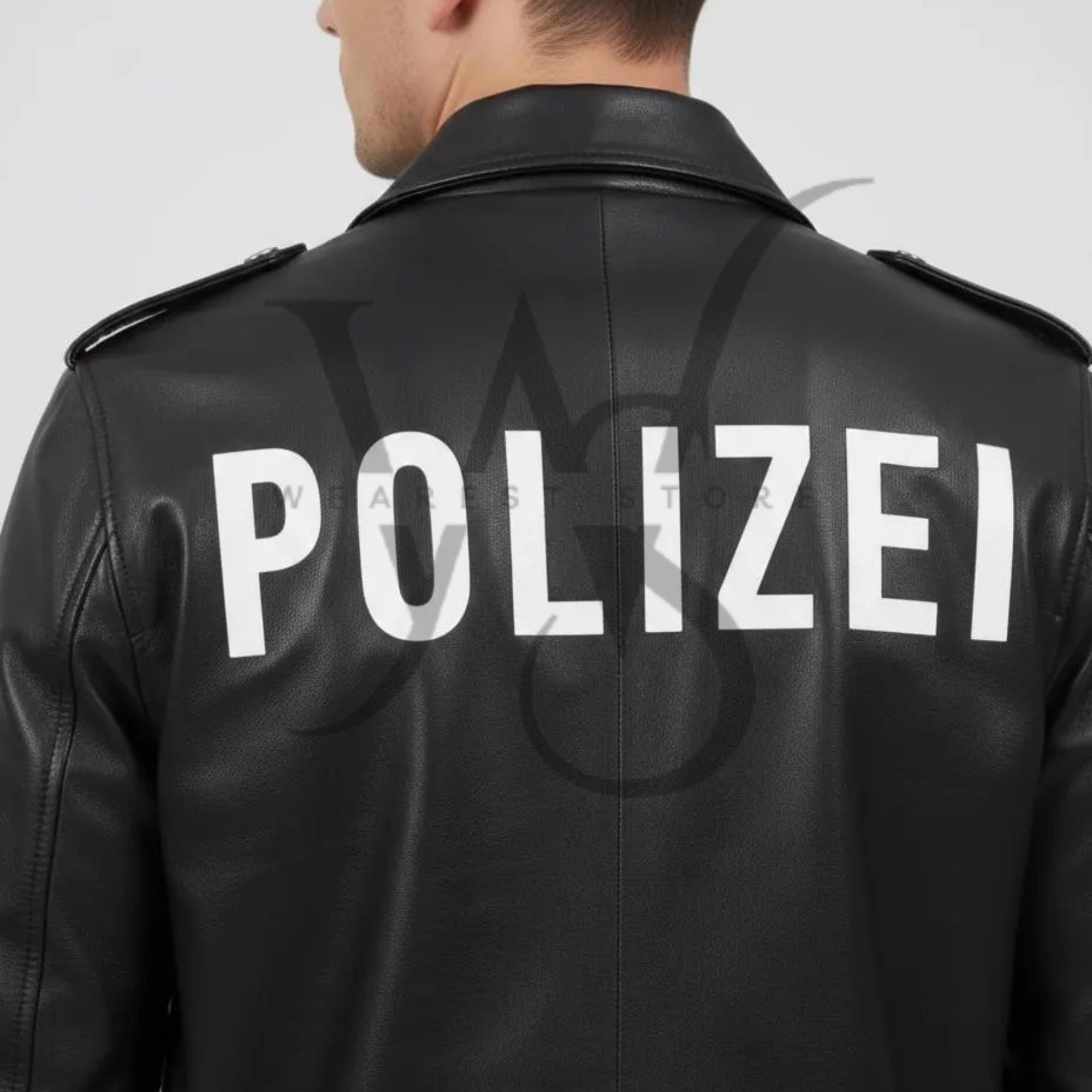 80S　GERMAN POLICE CUSTOM LEATHER JACKET Another happy customer. ✨SOLD✨Polizei leather jacket