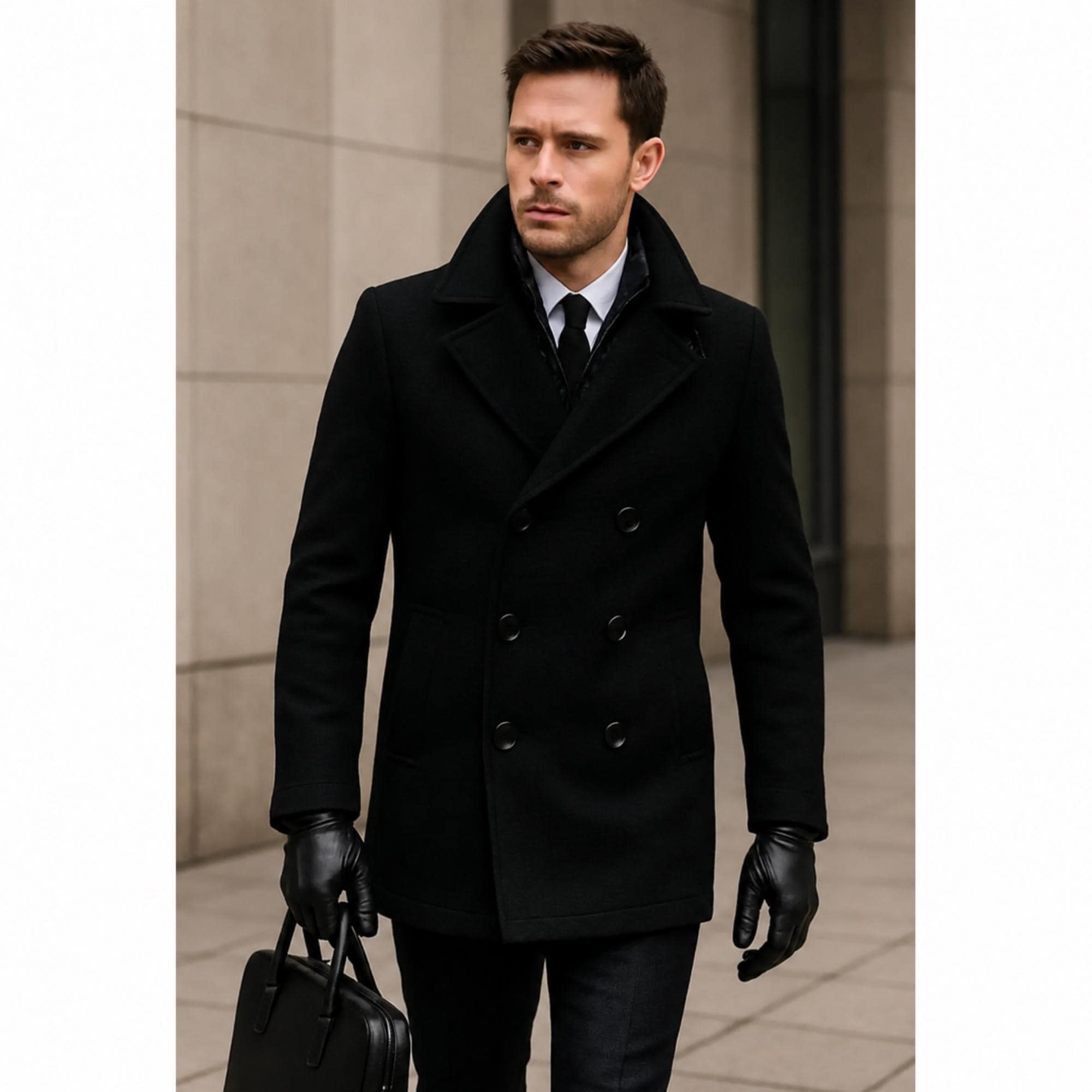 Peak Lapel Overcoat - Etsy UK