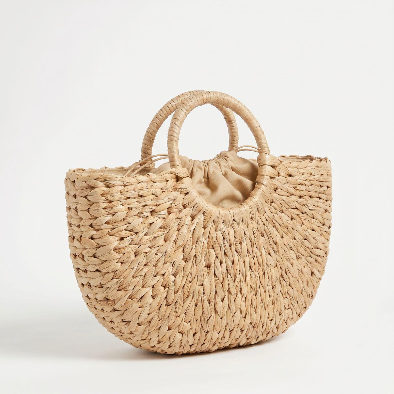 Structured Straw Bag Woven Raffia Tote Boho Summer Beach Purse ...