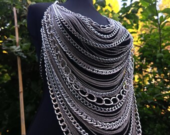 CASCADE - top de cadenas de aluminio y acero inoxidable - chain top- cascada - fairy core - stainless steel - one of a kind