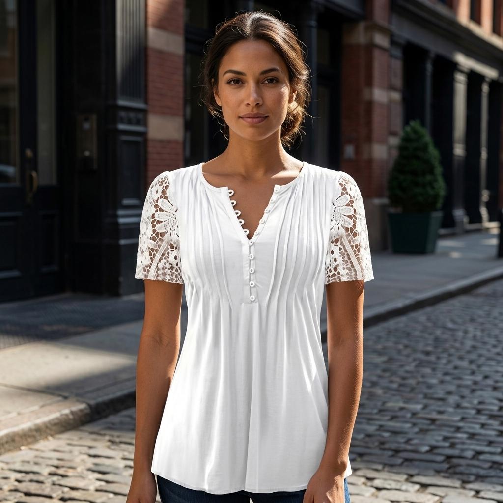 Camicetta Top In Pizzo Manica Lunga Manica Lunga Top Maniche Lunghe Elegante Gonna Top Pizzo Manica Lunga Top  Maniche Lunghe Elegante Camicia