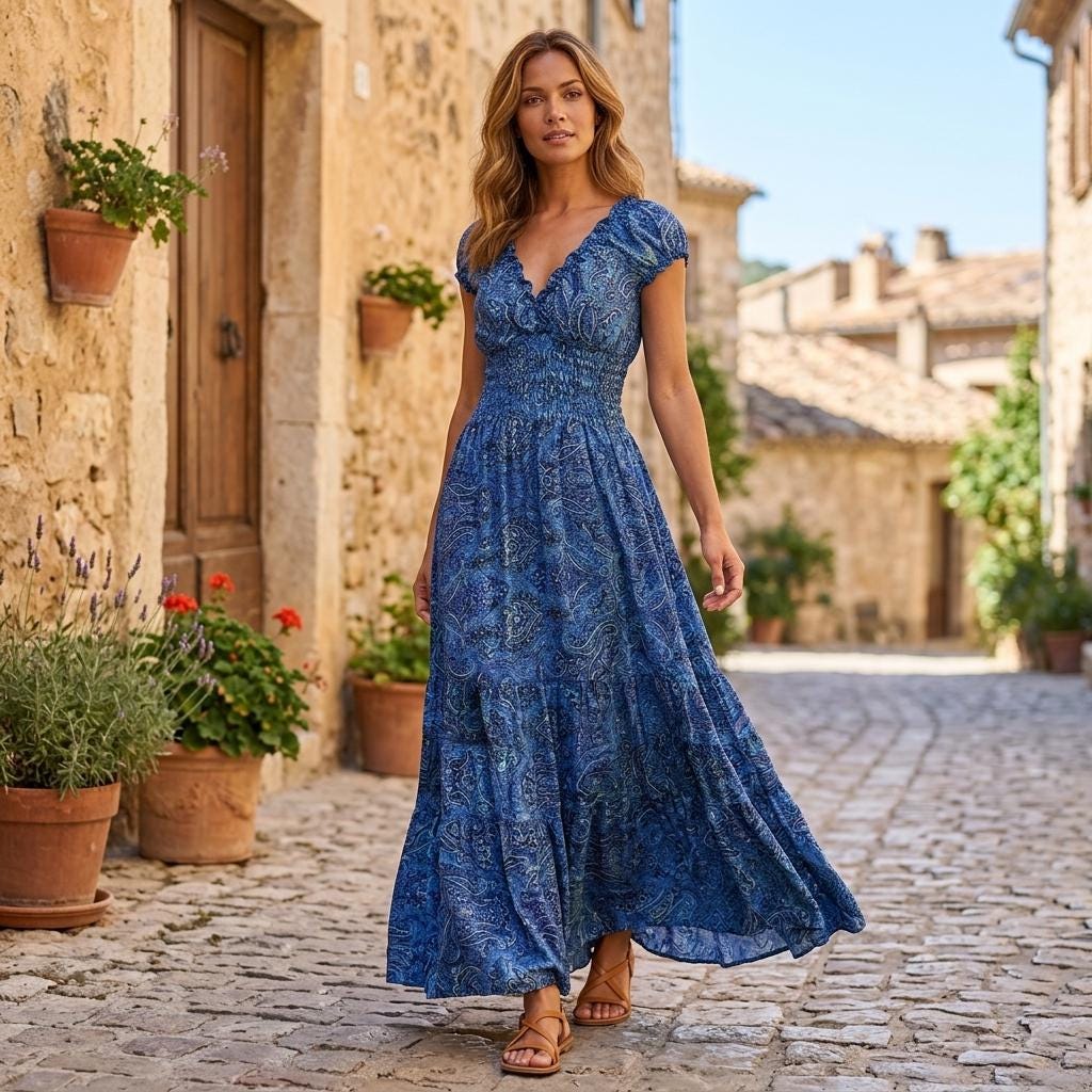 sachin and babi light blue dress Women's Chiffon Floral V Neck Tie Waist Bishop Sleeve Casual Wrap Midi Dress