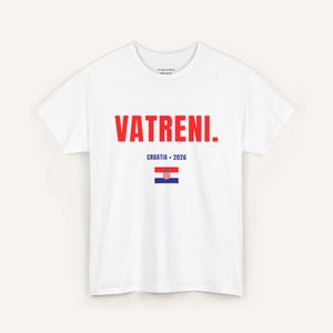Vatreni Croatia shirt white Croatia soccer tee with Croatian flag football fan t shirt