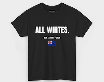All Whites Nya Zeeland-tröja, Nya Zeelands fotbollströja, Nya Zeelands fotbollsfan-t-shirt, VM-fantröja, Nya Zeelands flagga-tröja