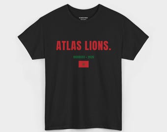 Atlas Lions Marocko-tröja, Marocko fotbollströja, Marocko fotbollsfantröja, Marocko flagga-tröja, matchdagssupportertröja