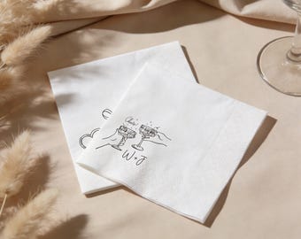 Servilletas personalizadas con monograma para decoración de bodas, aniversarios, fiestas de compromiso y recepciones.