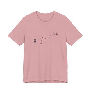 Plane Flight Path T-Shirt | Travel Map, Location Pin, Airplane Doodle