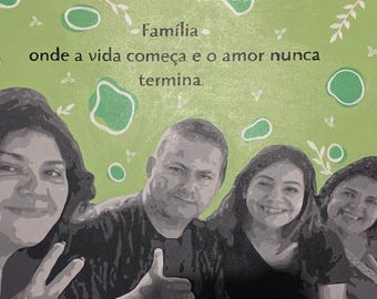 Custom Family Portrait Painting | Personalized Acrylic Canvas Art (60x70 cm)