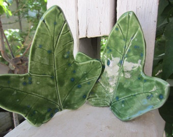Grünes Blatt Keramik Löffel ruht Küche Dekor Urlaub Geschenk