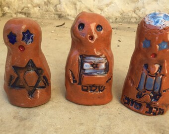 GOLEM One of a Kind Jewish Bar Mitzvah Shalom, Torah Magical Mythical Protector Ceramic Figurine