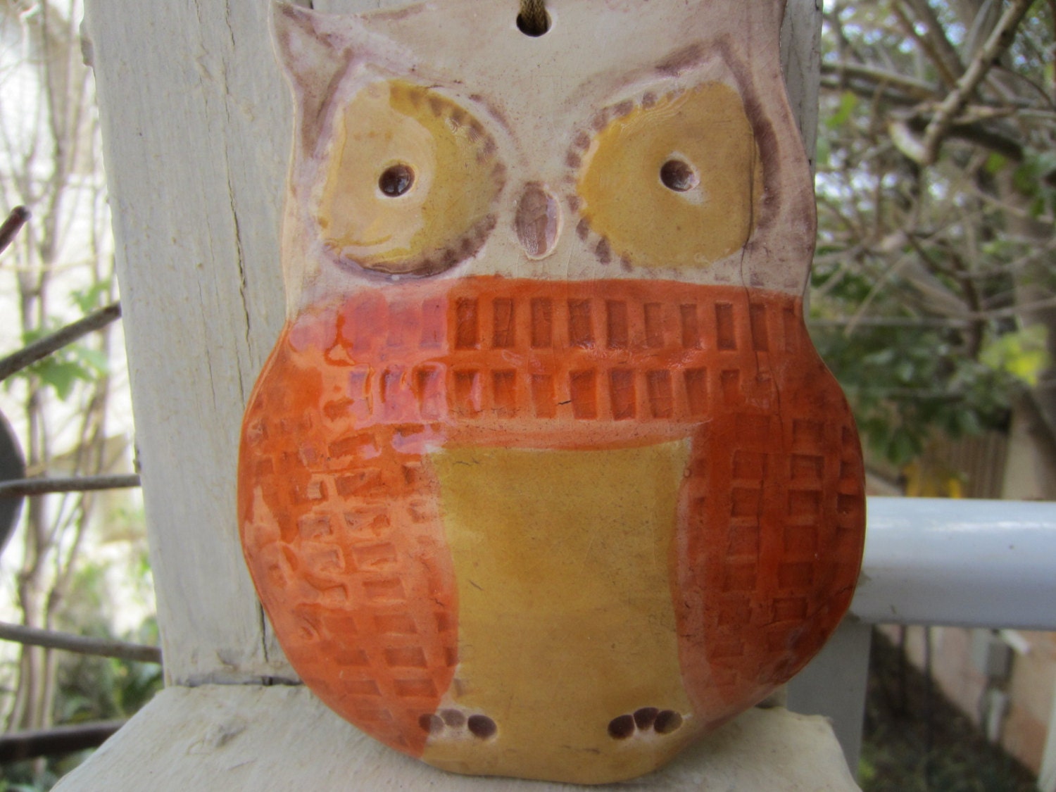 Details about   Orange Ceramic Owl Decorations Set of 2 