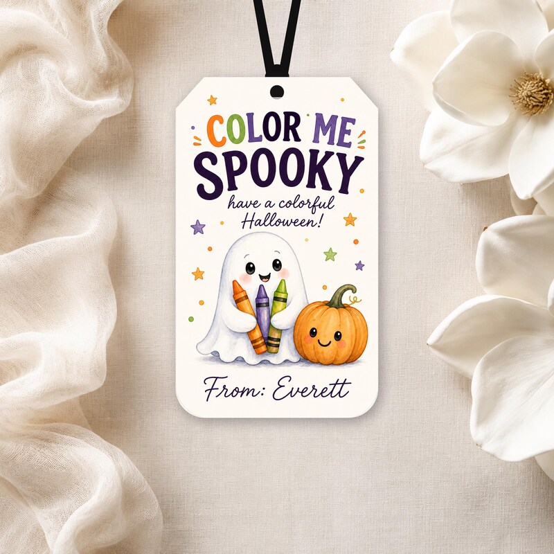 Halloween Crayon Tags - Etsy