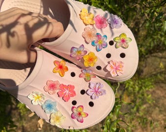 Individuele Crocs zomerspeldjes | Bloemen in Jibbitz-stijl, Monoi, Sakura bloesems | Kawaii Crocs bedeltjes | Personaliseer je Crocs zomer