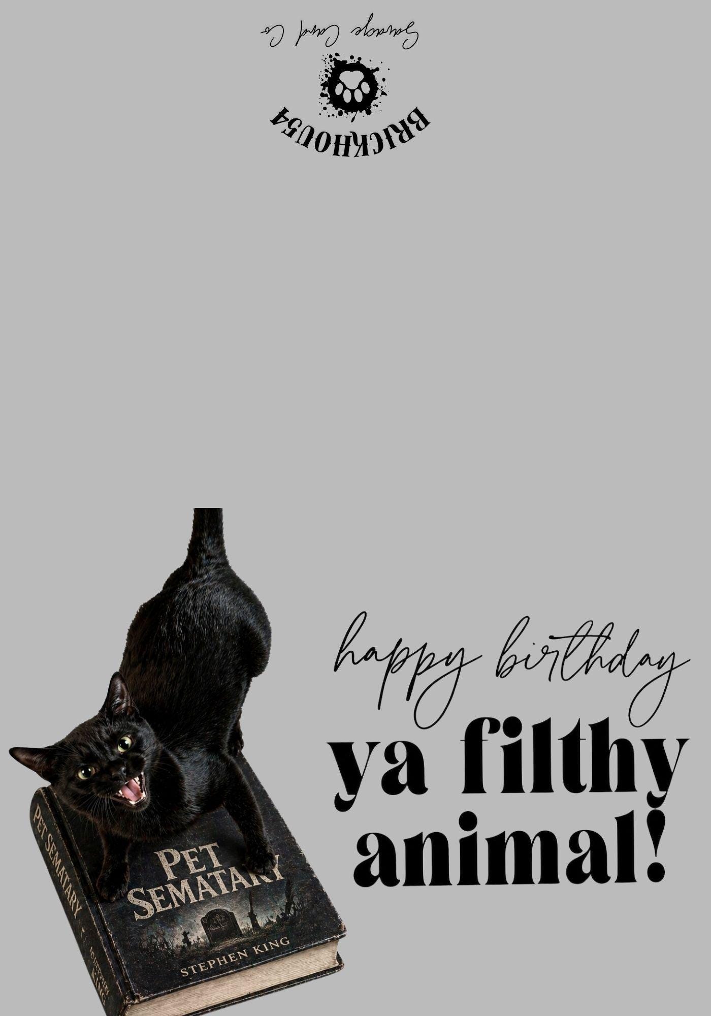 Funny Cat Birthday Card - Printable 5x7 Folded Card "happy Birthday Ya ...