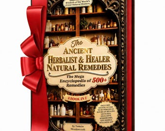 Ancient Herbalist Healer Hardcover, 4 in 1 Mega Apothecary 500 Herbal Remedies Guide