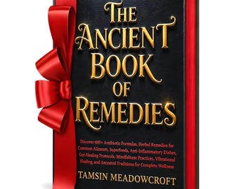 Ancient Book of Remedies Hardcover, 400 Herbal Remedies Wellness Guide Inspired Teaching