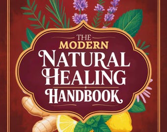 Modern Natural Healing Handbook Hardcover, Herbal Remedies Stress Sleep Immunity Digestion Wellness Guide