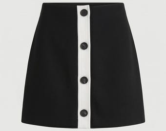 Kate Spade Black Mini Skirt | Button Front A-Line Size 2