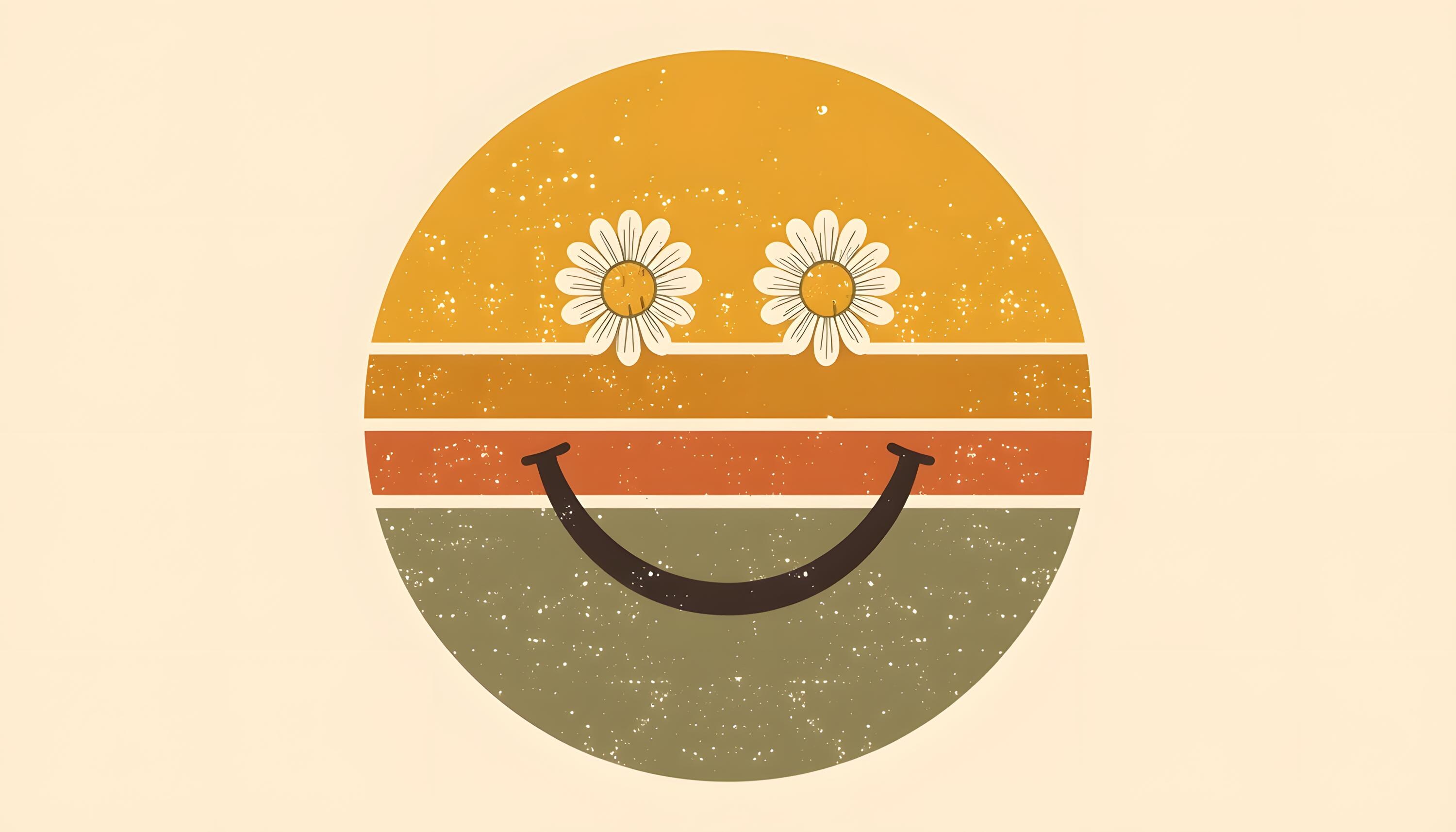 Retro Groovy Smiley Face PNG, Daisy Eye Sun Design (digital Download ...