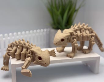 Articulated Ankylosaurus Skeleton Toy – Poseable Dinosaur Model