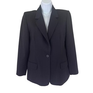 Pendleton Damenblazer, Größe 8P, Schwarz, 100 % Schurwolle, Ein-Knopf-Modell, Woolmark