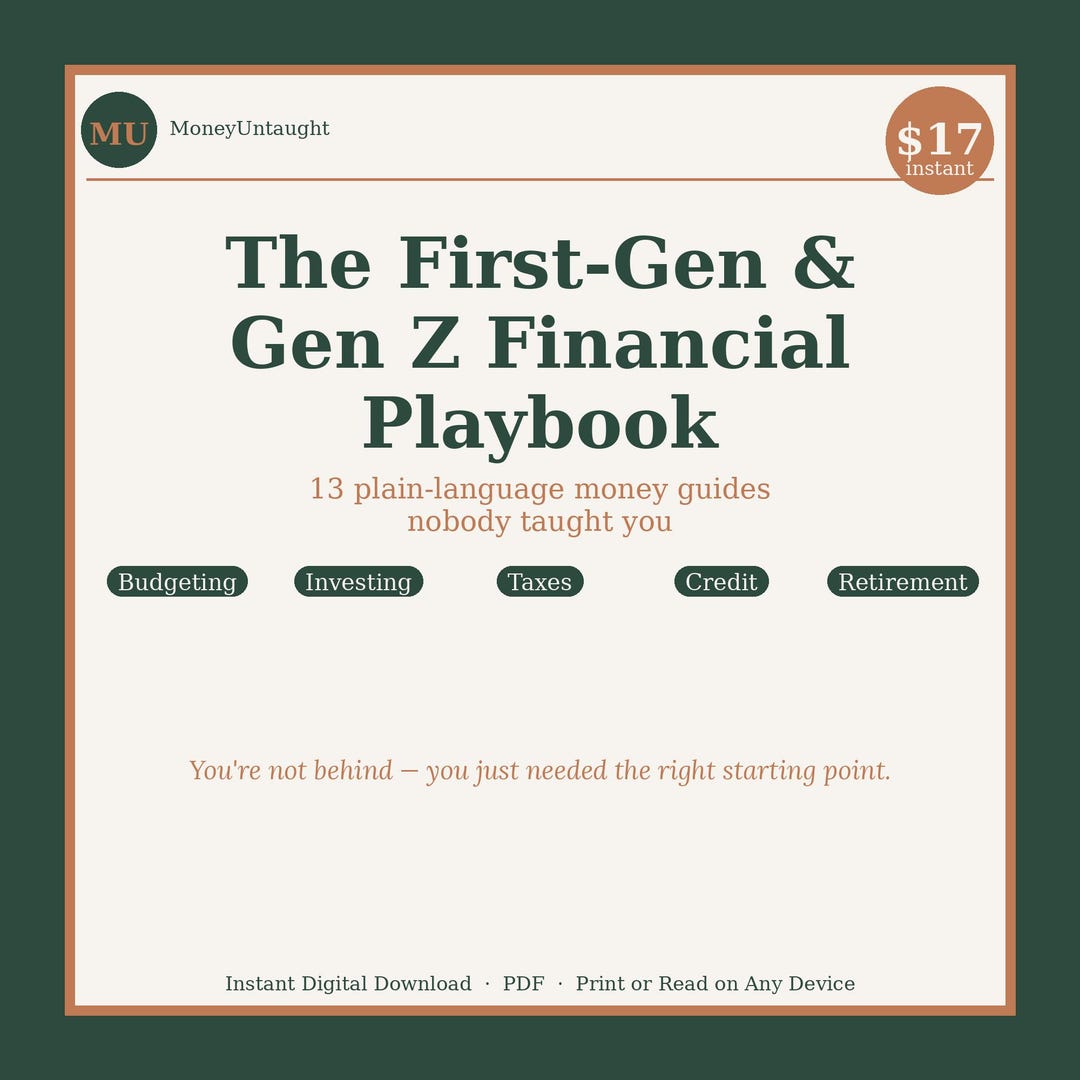First-gen Financial Playbook | Gen Z Money Guide PDF | Budgeting Roth ...