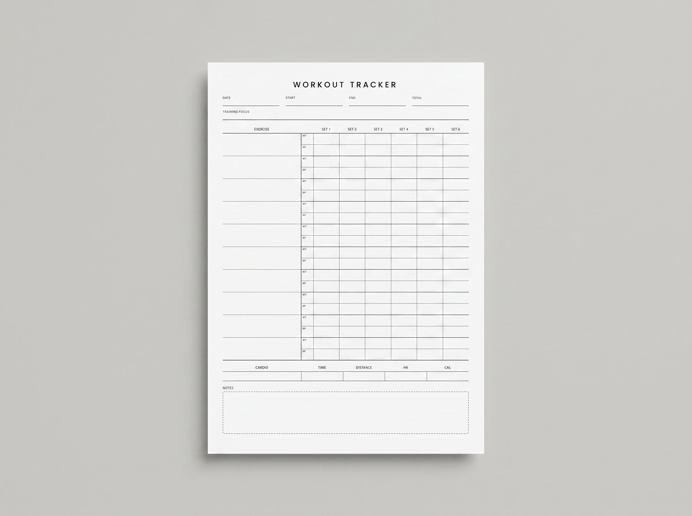 Workout Tracker Printable PDF, Fillable Workout Planner, Gym Journal ...