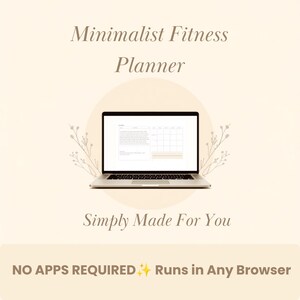 Minimalist Fitness Planner, Interactive HTML Workout Nutrition Trackers, Auto-Save, Backup, Web-Browser, No App Needed (Digital Download)