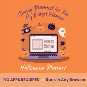 Planificador de presupuesto de Halloween, planificadores con temática de terror, guardado automático, copia de seguridad, planificador web, no requiere aplicación (descarga digital).