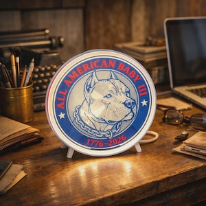 Custom American Bulldog Lightbox • 7” Dog lightbox
