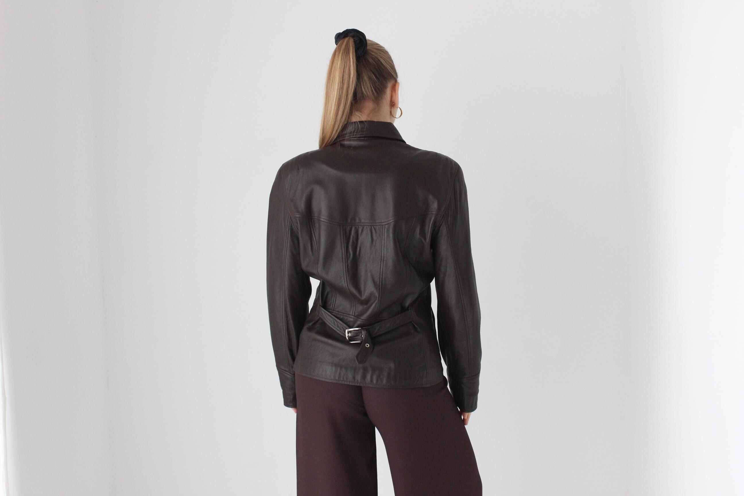 90s LISA HO Australian Designer Softest Lambskin Leather Chocolate