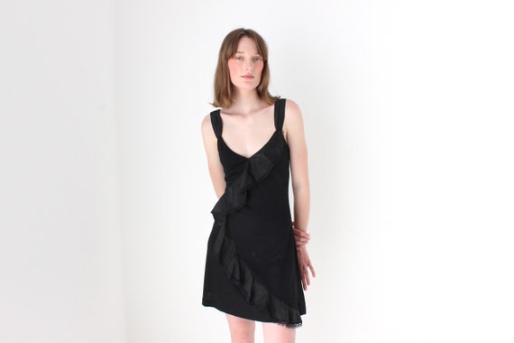 Y2K Bettina Liano Wool & Silk Taffeta Sassy Black… - image 3