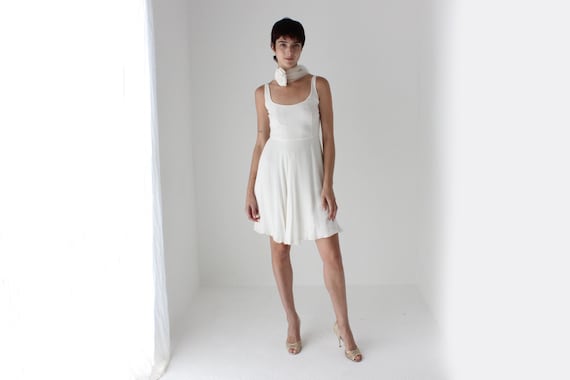 90s POLO Ralph Lauren Pure Silk Minimal Scoop Neck Sleeveless White  Cocktail Mini Dress - Etsy