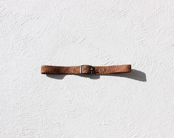 70s Woven Caramel Leather Hand Made Waist Belt