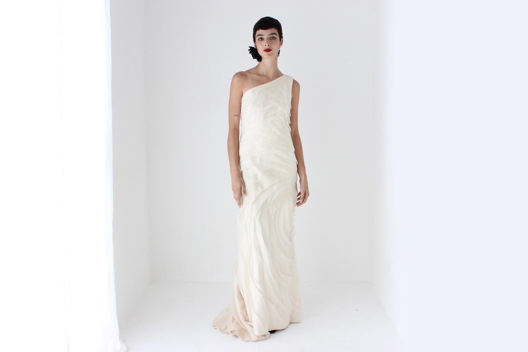 Robe De Mariée Carmen Marc Valvo « Charlize » En Organza - Taille 8 - Neuf Avec étiquettes