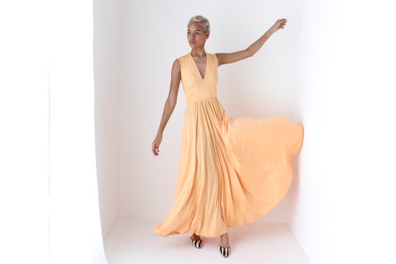 open lace back dress A-Line Spaghetti Straps Deep V-Neck Long Orange Prom Dresses ARD3187