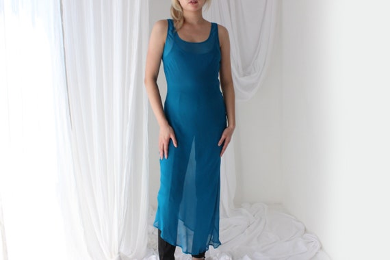 teal sheer dress Teal Blue Sequin Evening Gown with Beaded Corset Off-Shoulder Sparkl WonderlandByLilian